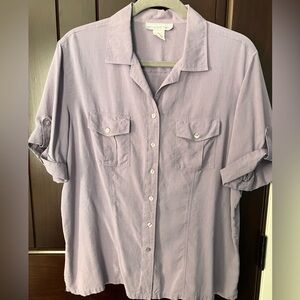 Anna and Frank Silk Button Shirt Women XL